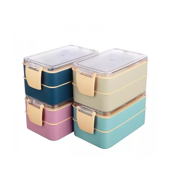 BOITE À REPAS À 2 ÉTAGES AVEC COUVERTS EN PLASTIQUE TITZ