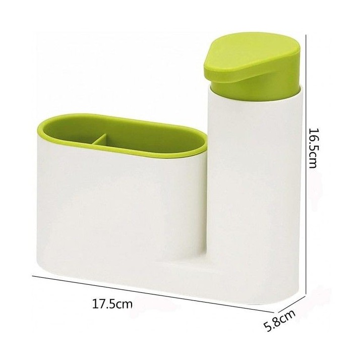DISTRIBUTEUR DE SAVON AVEC PORTE ÉPONGE DISTRIBUTEUR DE SAVON AVEC PORTE ÉPONGE