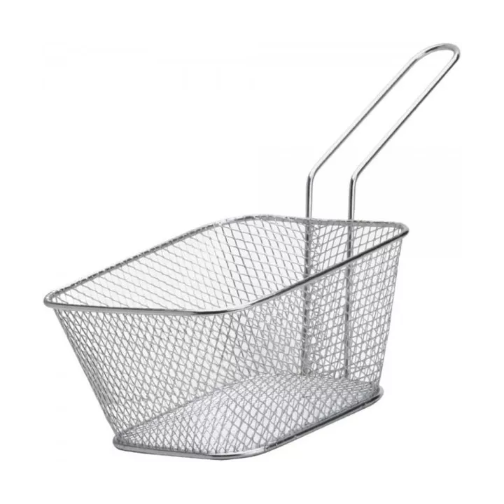 PANIER À FRITES EN ACIER 14X11X7CM ARGENT KINVARA