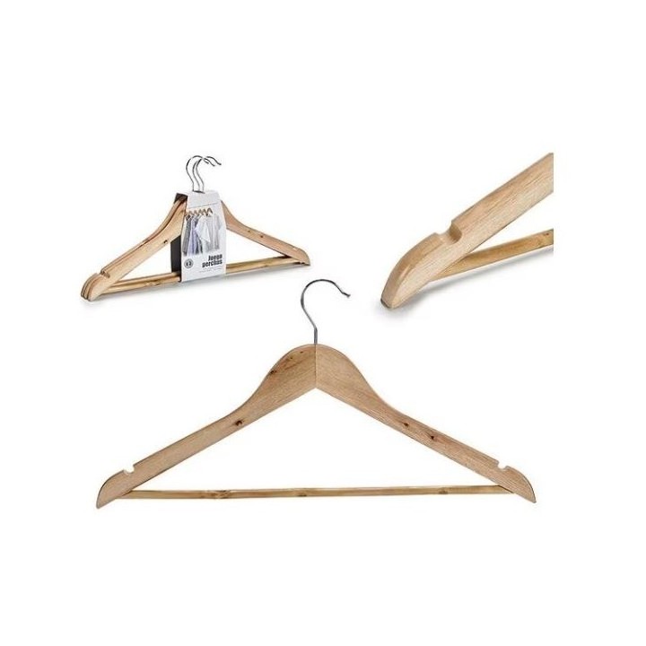 SET DE 3 CINTRES EN BOIS NATUREL (3,5 x 23,5 x 45 CM) KIPIT