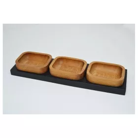 SET APERITIF EN BOIS 3 COMPARTIMENTS DARIA