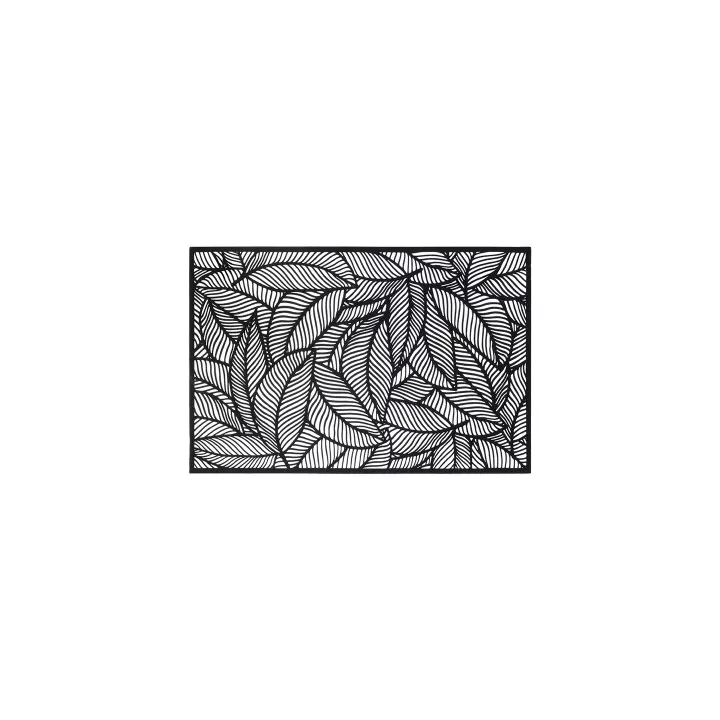 SET DE TABLE 30*45CM DESIGN FEUILLES NOIR SECRET DE GOURMET SET DE TABLE 30*45CM DESIGN FEUILLES NOIR SECRET DE GOURMET