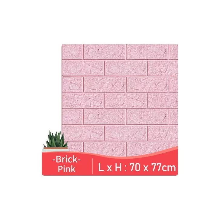 PANNEAU MURAL ADHÉSIF ANTI-HUMIDITÉ 3D 77 * 70 CM ROSE