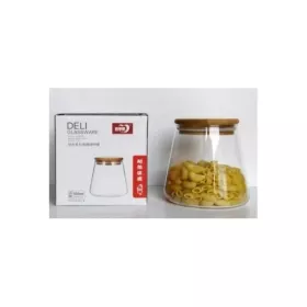 BOITE DE CONSERVATION EN VERRE AVEC COUVERCLE EN BOIS 550ML GPG74-1 DELI