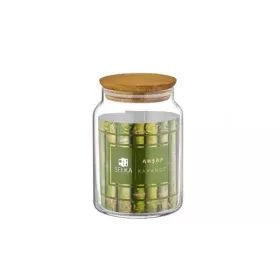 BOITE DE CONSERVATION EN VERRE À COUVERCLE EN BOIS 890ML SELKA