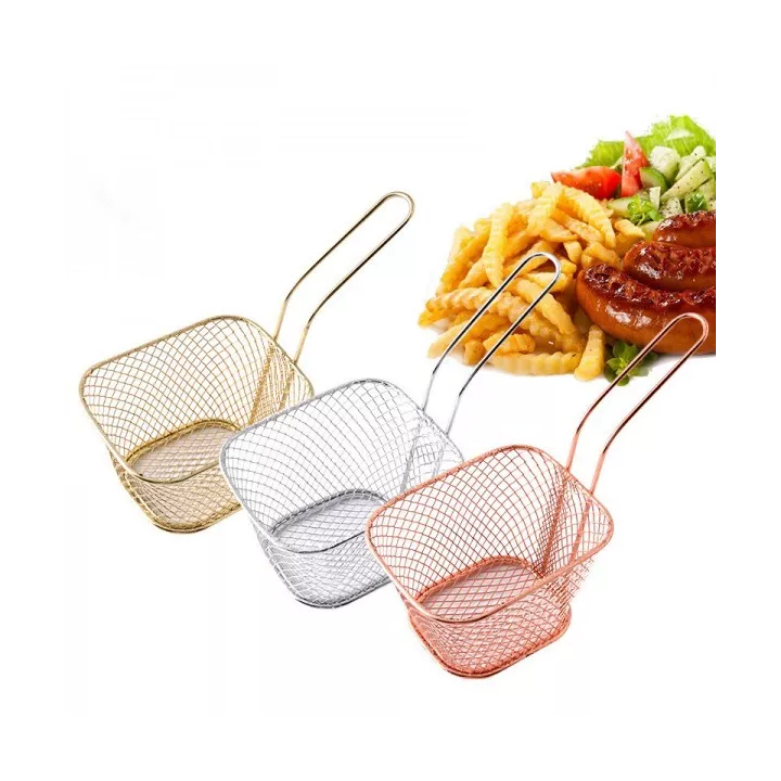 PANIER À FRITES EN ACIER 14X11X7CM COULEURS