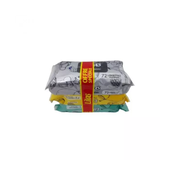 LOT DE 3 PAQUETS DE 72 LINGETTES BÉBÉ ULTRA DOUCE LILAS LOT DE 3 PAQUETS DE 72 LINGETTES BÉBÉ ULTRA DOUCE LILAS