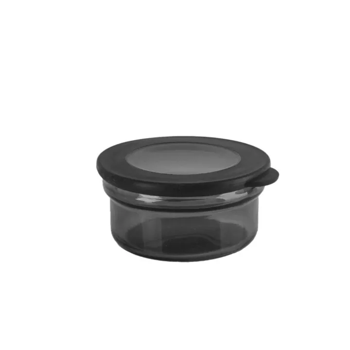 BOÎTE DE CONSERVATION EN VERRE FUMÉ NOIR 415ML AVEC COUVERCLE EN SILICONE QLUX BOÎTE DE CONSERVATION EN VERRE FUMÉ NOIR 415ML AVEC COUVERCLE EN SILICONE QLUX