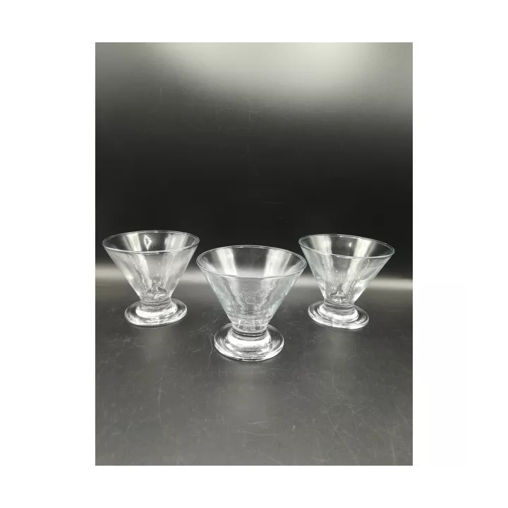 LOT DE 3 COUPES À GLACE EN VERRE IMPERIAL 225ML