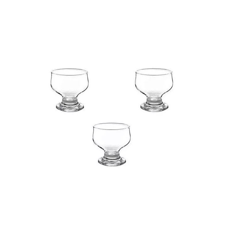 LOT DE 3 COUPES À GLACE EN VERRE ELEGANCE 278ML