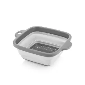 PASSOIRE PLIABLE CARRÉE 2000ML GRIS QLUX