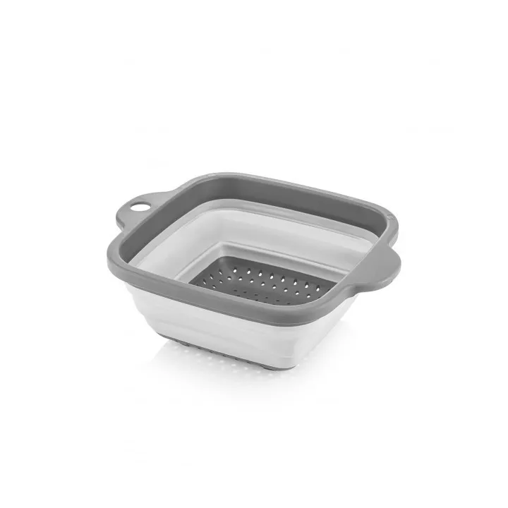 PASSOIRE PLIABLE CARRÉE 2000ML GRIS QLUX