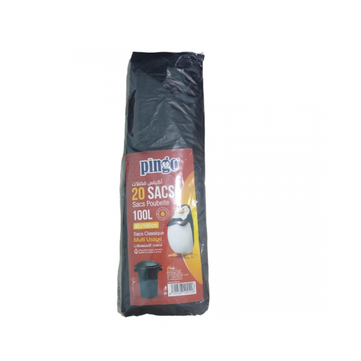LOT DE 20 SACS POUBELLE 90*100CM 100L PINGO LOT DE 20 SACS POUBELLE 90*100CM 100L PINGO