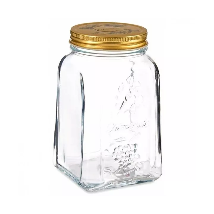 POT DE STOCKAGE EN VERRE AVEC COUVERCLE EN CUIVRE 1L PASABAHCE