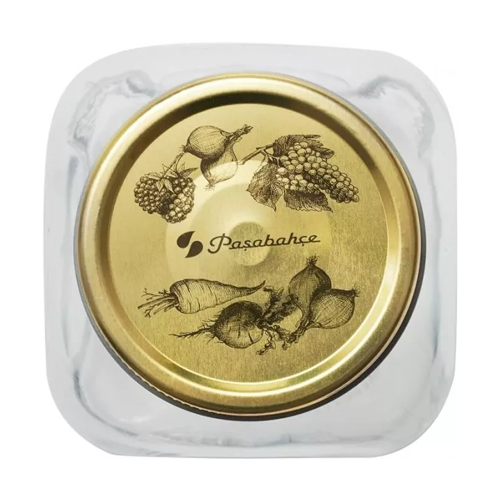 POT DE STOCKAGE EN VERRE AVEC COUVERCLE EN CUIVRE 1L PASABAHCE