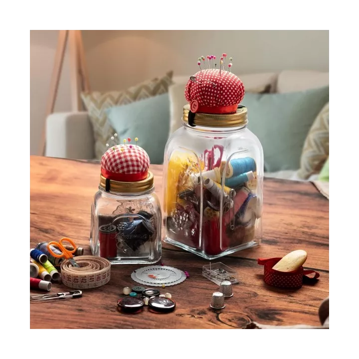 POT DE STOCKAGE EN VERRE AVEC COUVERCLE EN CUIVRE 1L PASABAHCE