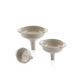 ENSEMBLE DE 3 ENTONNOIRS EN PLASTIQUE Ø7/8,5/10CM AVEC FILTRE QLUX