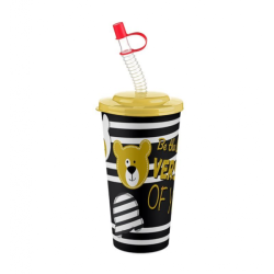 GOBELET AVEC PAILLE EN PLASTIQUE 650ML TITIZ