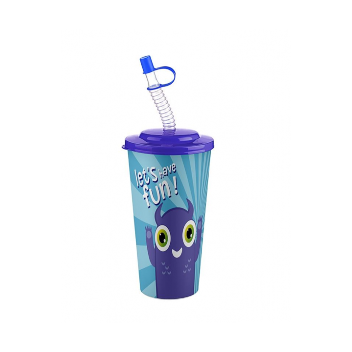 GOBELET AVEC PAILLE EN PLASTIQUE 650ML TITIZ