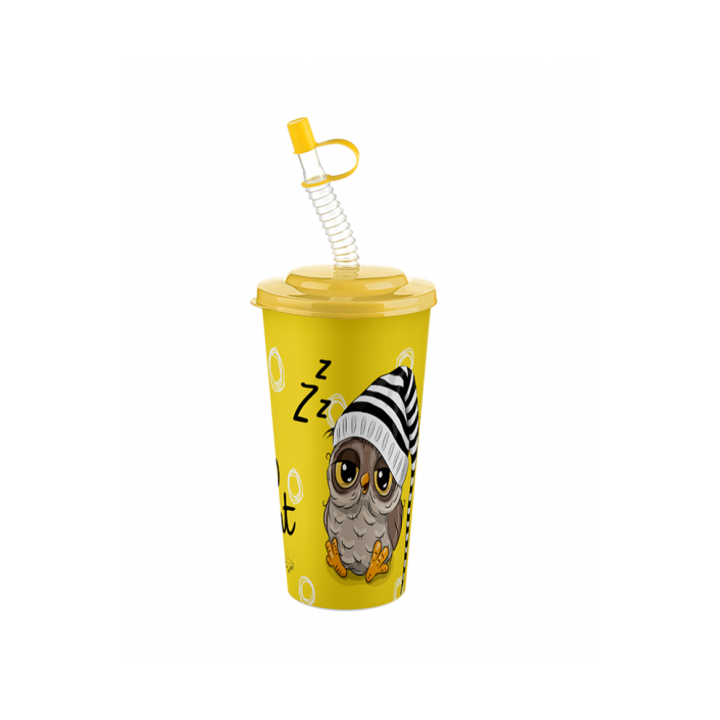 GOBELET AVEC PAILLE EN PLASTIQUE 650ML TITIZ