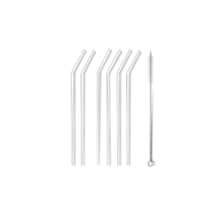 LOT DE 6 PAILLES EN VERRE AVEC GOUPILLON