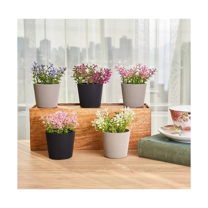 MINI PLANTE ARTIFICIELLE, POT EN PLASTIQUE HAUTEUR 11CM COULEURS MINI PLANTE ARTIFICIELLE, POT EN PLASTIQUE HAUTEUR 11CM COULEURS