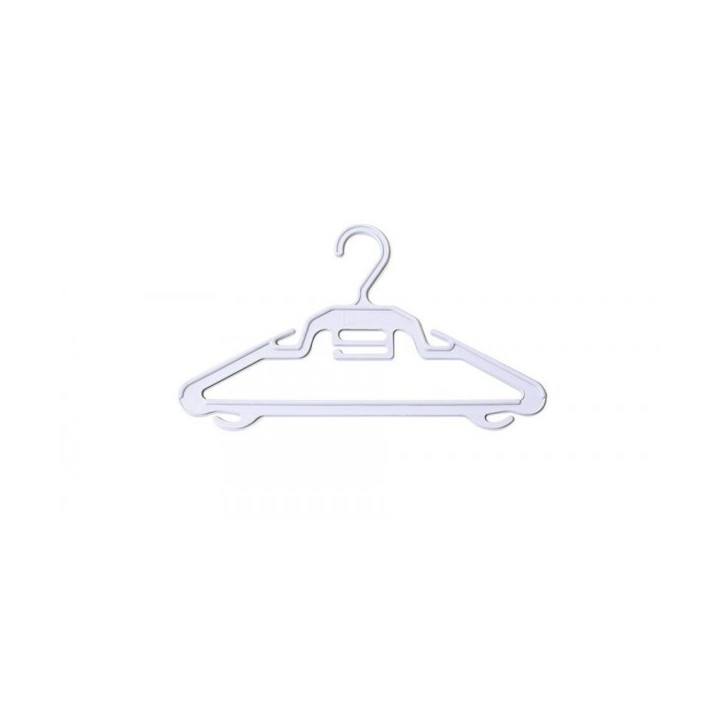 LOT DE 6 CINTRES EN PLASTIQUE BLANC LION LOT DE 6 CINTRES EN PLASTIQUE BLANC LION