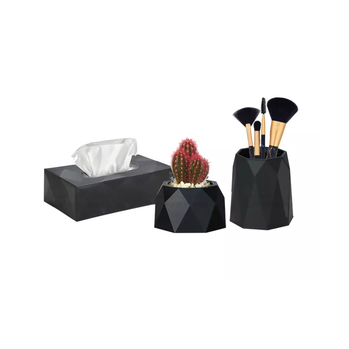 ENSEMBLE DE 3 PIÈCES EN PLASTIQUE DE DÉCORATION FORME DIAMANT SOTUFAB PLAST