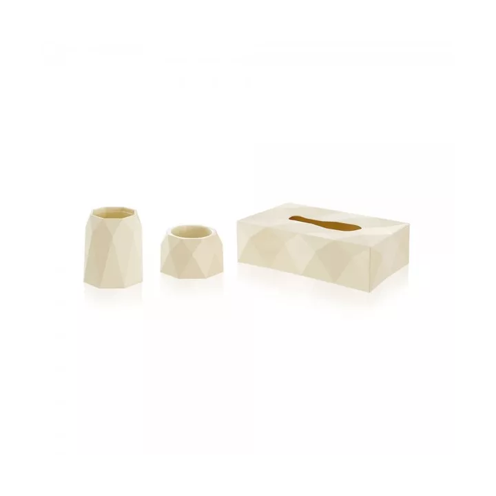 ENSEMBLE DE 3 PIÈCES EN PLASTIQUE DE DÉCORATION FORME DIAMANT SOTUFAB PLAST