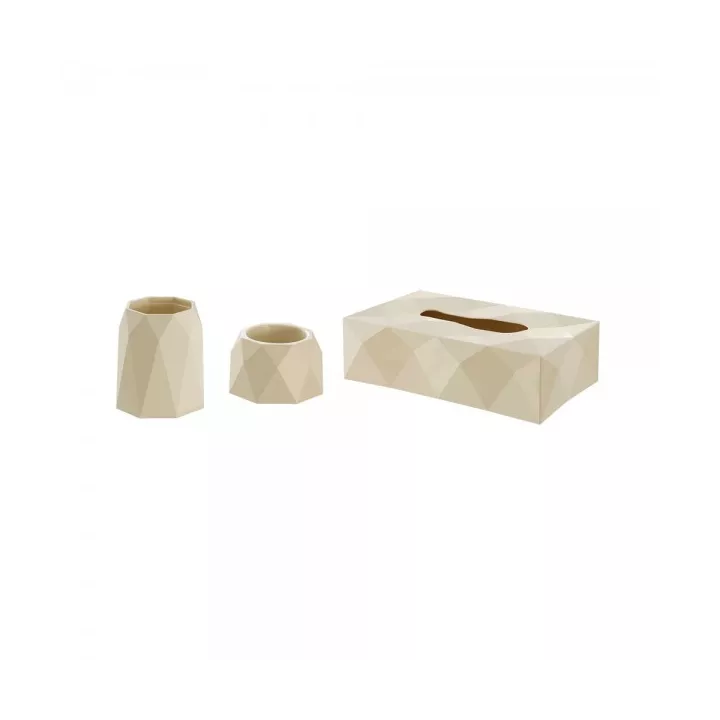 ENSEMBLE DE 3 PIÈCES EN PLASTIQUE DE DÉCORATION FORME DIAMANT SOTUFAB PLAST