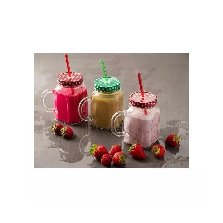 CHOPE AVEC COUVERCLE ET PAILLE ROUGE 450 ML PASABAHCE