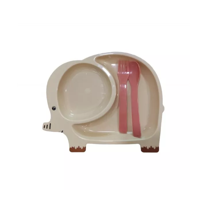 ASSIETTE POUR ENFANT ET COUVERTS EN PLASTIQUE
