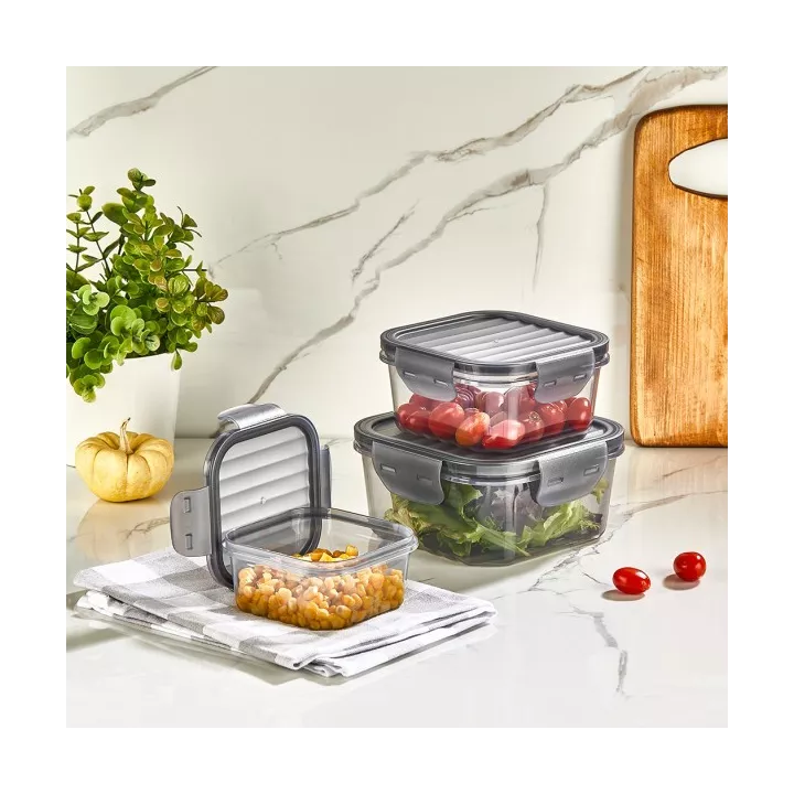 BOÎTE DE CONSERVATION CARRÉ AVEC COUVERCLE 800ML QUICK