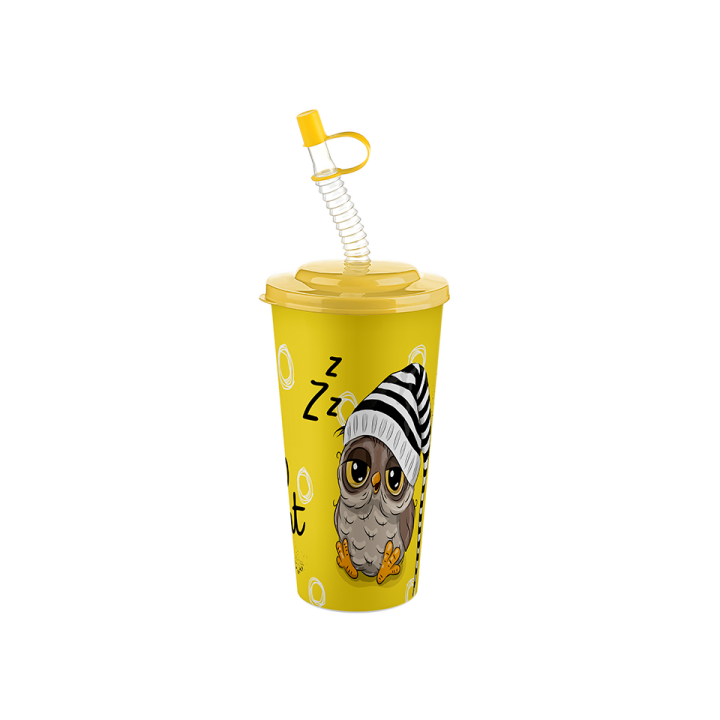GOBELET AVEC PAILLE EN PLASTIQUE 400ML TITIZ