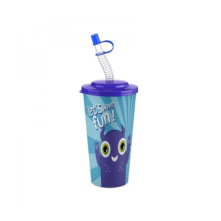 GOBELET AVEC PAILLE EN PLASTIQUE 400ML TITIZ