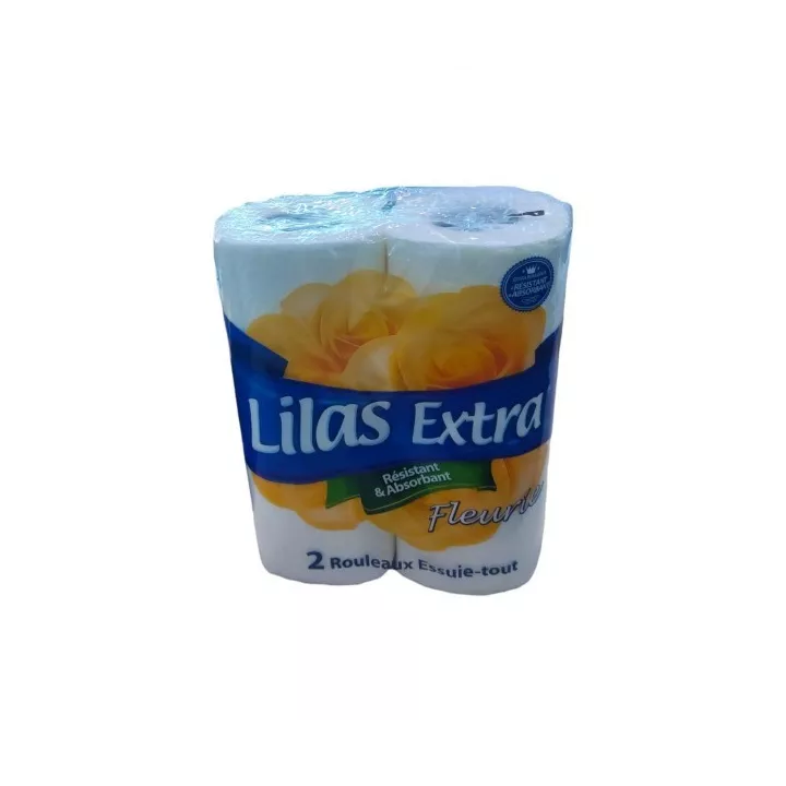 LOT DE 2 ROULEAUX ESSUIE TOUT JAUNE FLEURIE LILAS