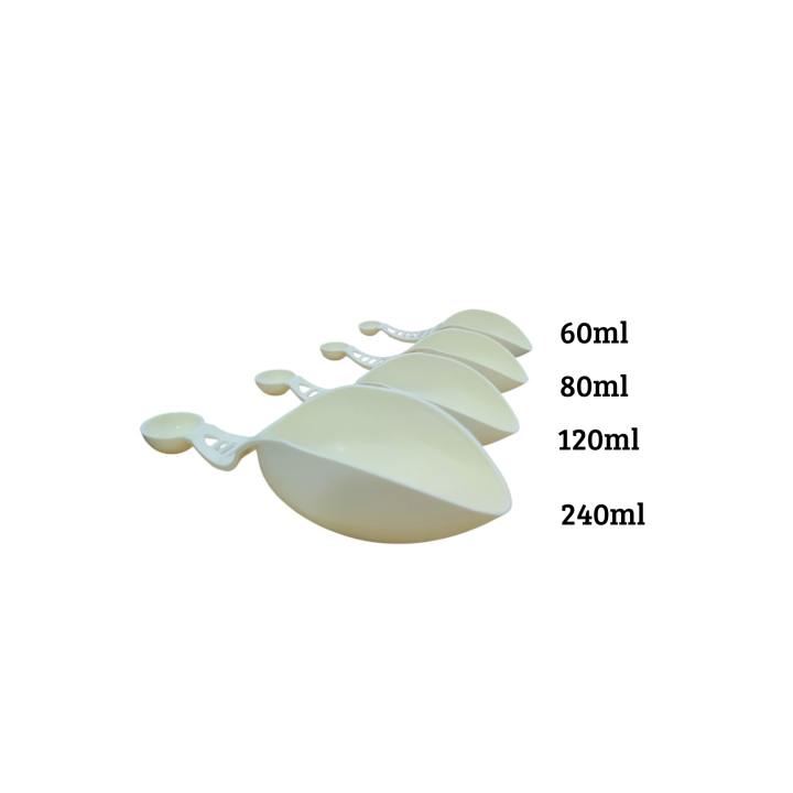 LOT DE 4 CUILLÈRES DOSEUSES EN PLASTIQUE QLUX