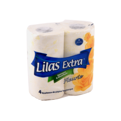 LOT DE 4 ROULEAUX PAPIER HYGIÉNIQUE LILAS