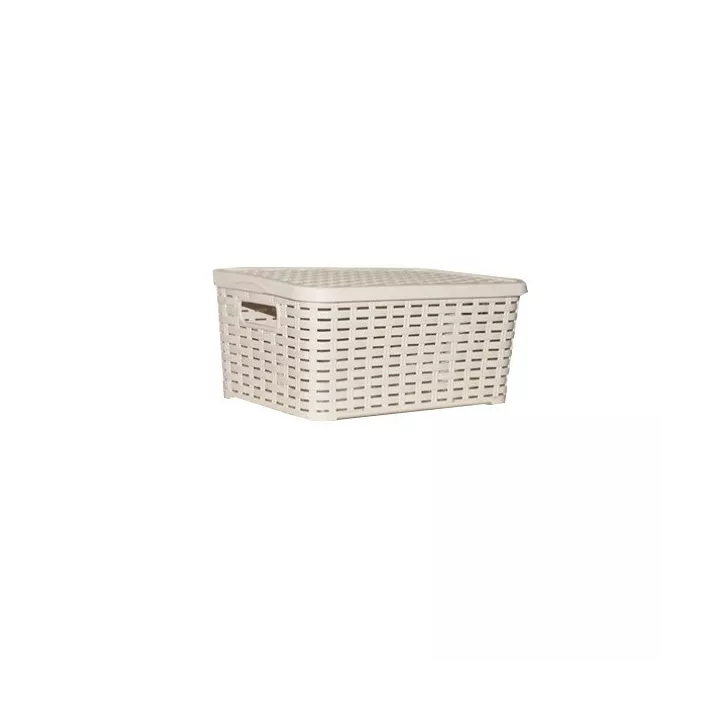 BOITE RANGEMENT EFFET ROTIN AVEC COUVERCLE SOTUFAB PLAST