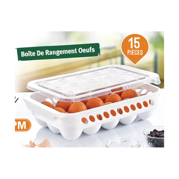 BOÎTE À OEUFS EN PLASTIQUE 15 CASES SOTUFAB PLAST