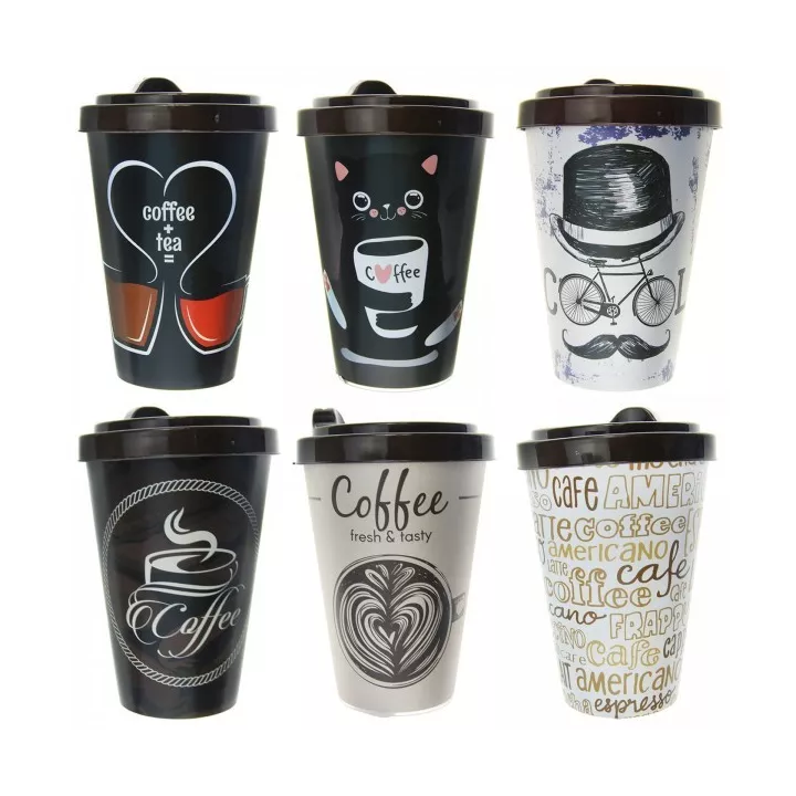 VERRE EN PLASTIQUE AVEC COUVERCLE BEE HOME