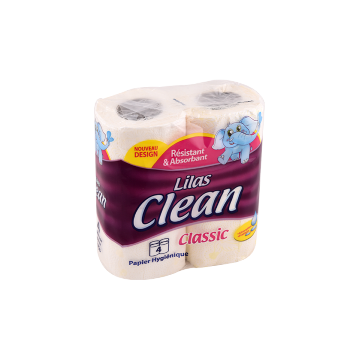 LOT DE 4 ROULEAUX PAPIER HYGIÉNIQUE CLASSIC LILAS LOT DE 4 ROULEAUX PAPIER HYGIÉNIQUE CLASSIC LILAS
