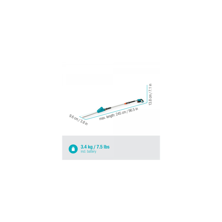 TAILLE -HAIES SUR PERCHE THS42/18V P4A AVEC BATTERIE GARDENA