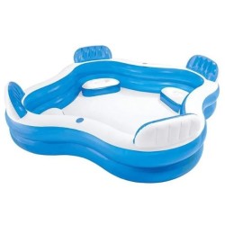 PISCINE GONFLABLE CARRÉE À 4 SIÈGES 229*229*66CM INTEX