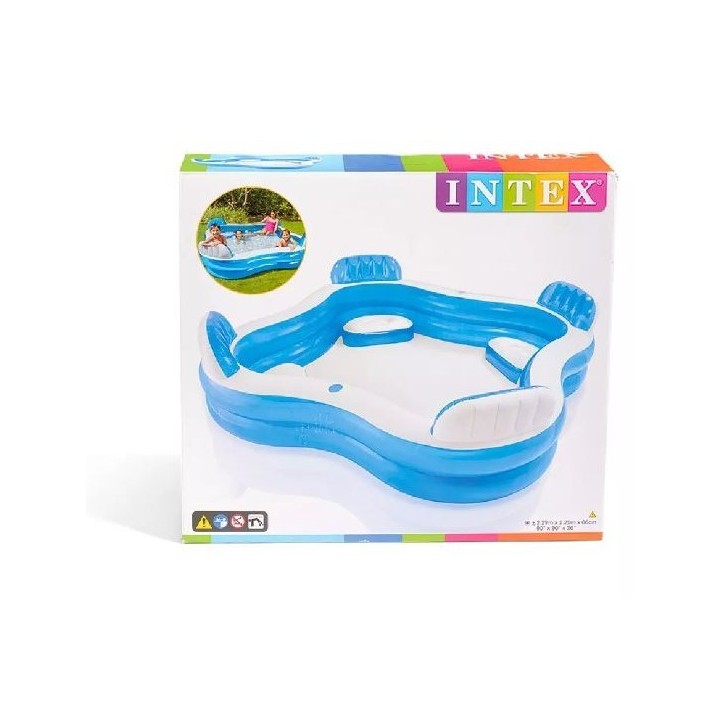 PISCINE GONFLABLE CARRÉE À 4 SIÈGES 229*229*66CM INTEX PISCINE GONFLABLE CARRÉE À 4 SIÈGES 229*229*66CM INTEX