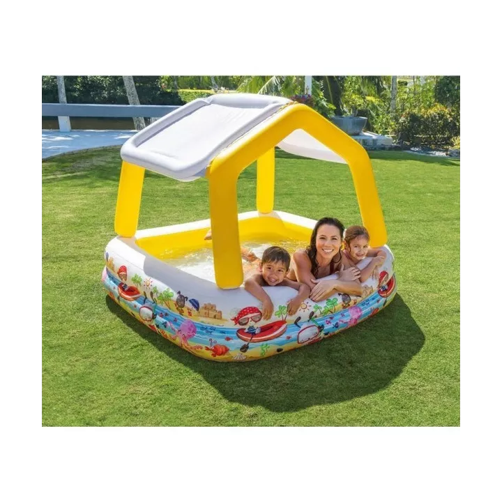 PISCINE GONFLABLE AVEC PARE-SOLEIL 157*157*122CM INTEX