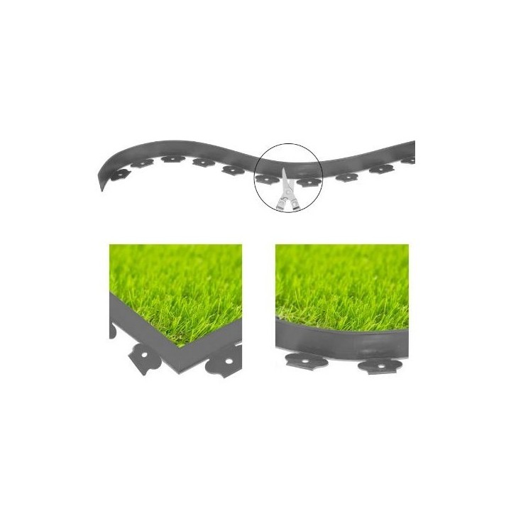 BORDURE DE GAZON FLEXIBLE 5CM*10M AVEC 30 PIQUETS HOTECHE