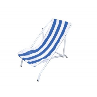 CHAISE LONGUE EN TOILE RAYE BLANC/BLEU