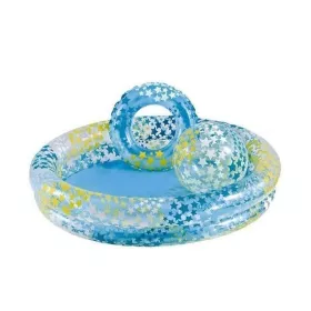 KIT PISCINE+BOUÉE+BALLON GONFLABLE DESIGN ÉTOILES 122x25 CM INTEX