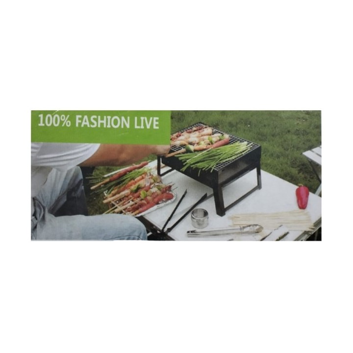 MINI BARBECUE PLIABLE RECTANGULAIRE À CHARBON 35*25CM